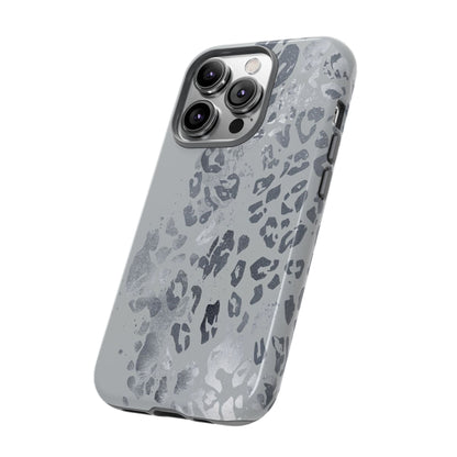 Gray Leopard Print Tough Phone Case
