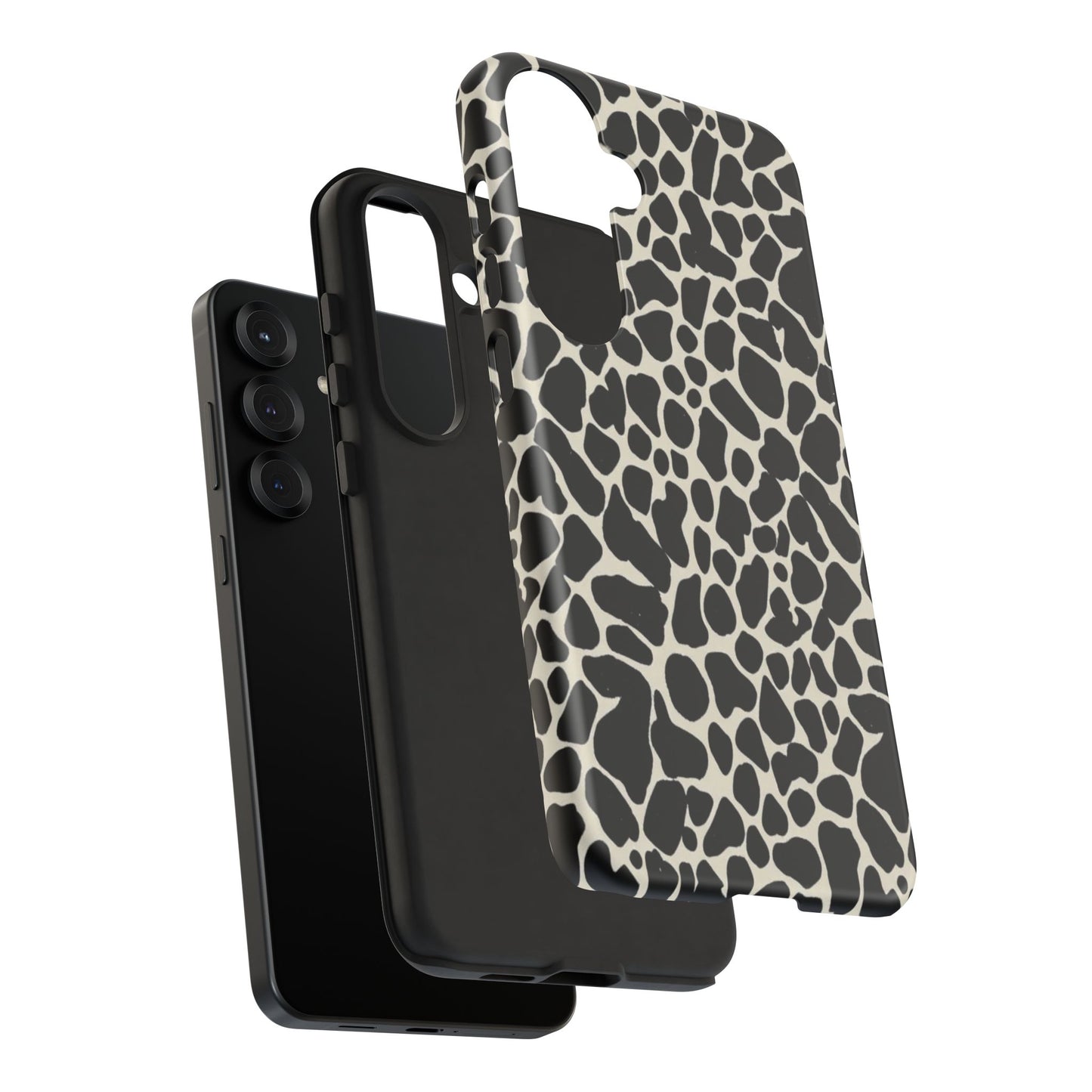 Black and White Cowhide Phone Case — Protective Tough Case