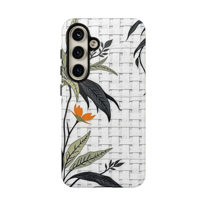 Floral Woven Tough Phone Case — Protective Botanical iPhone Cover