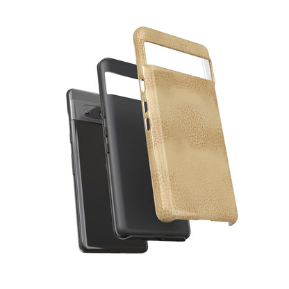 Tan Distressed Leather Texture Phone Case — Rugged Protective iPhone Cover