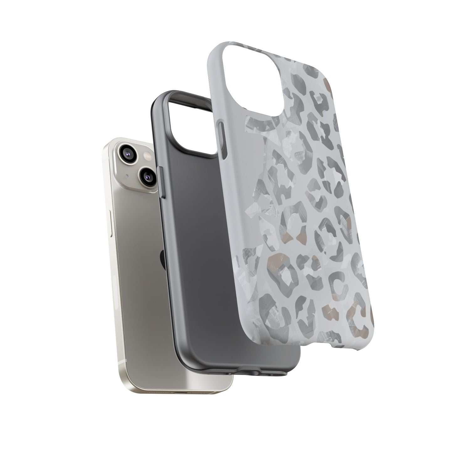 Silver Leopard Tough Phone Case