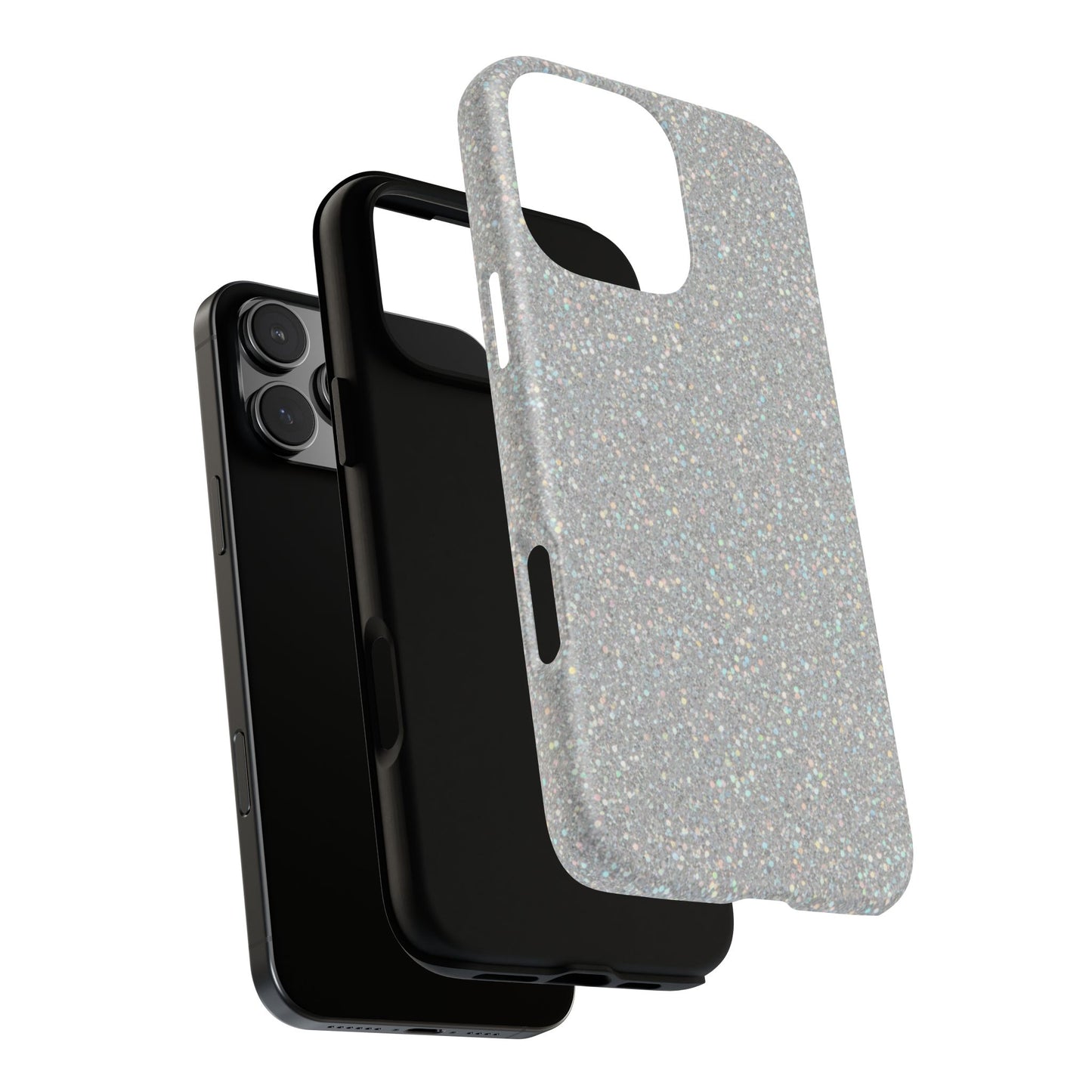 Glitter Silver Tough Phone Case — Sparkling Protective Phone Case