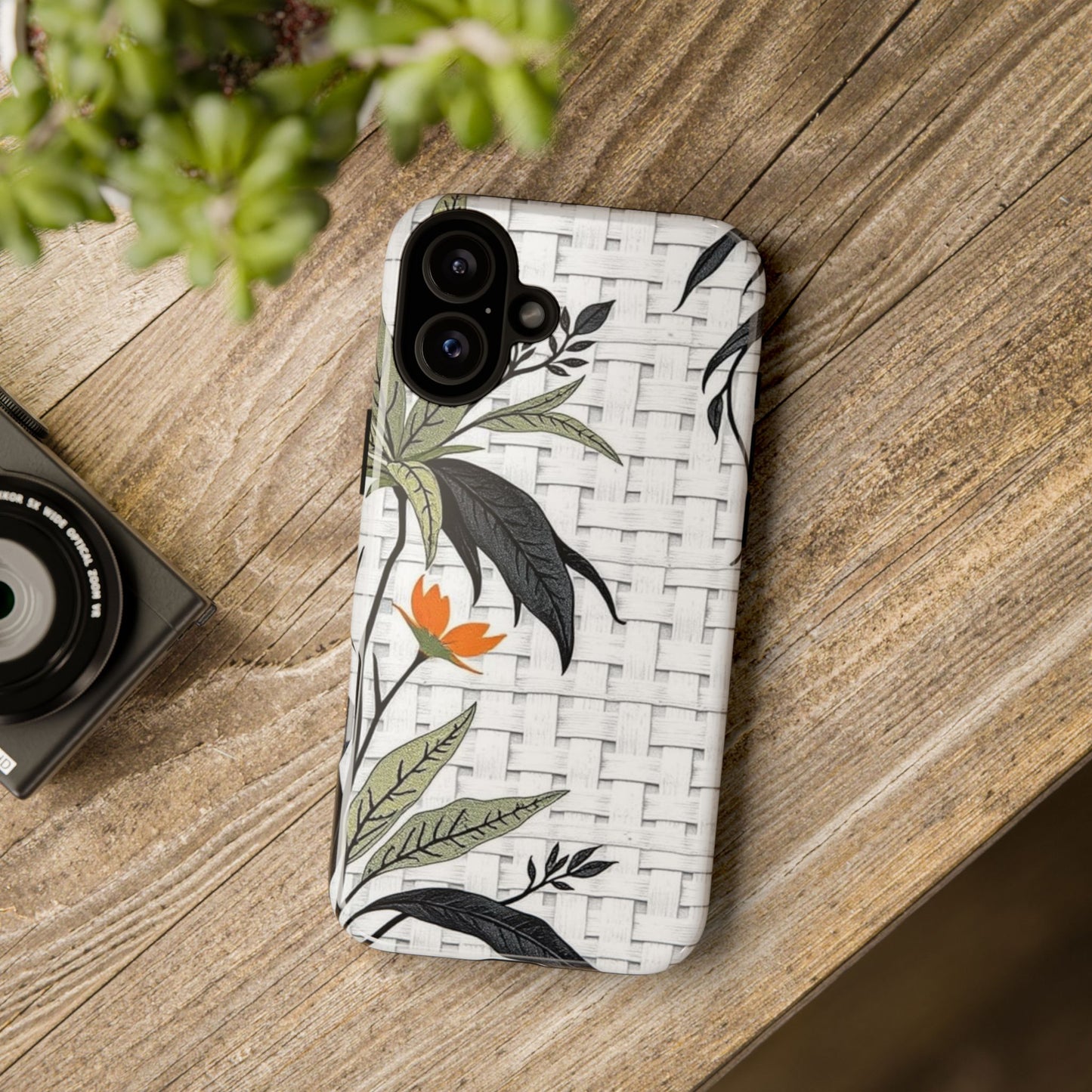 Floral Woven Tough Phone Case — Protective Botanical iPhone Cover