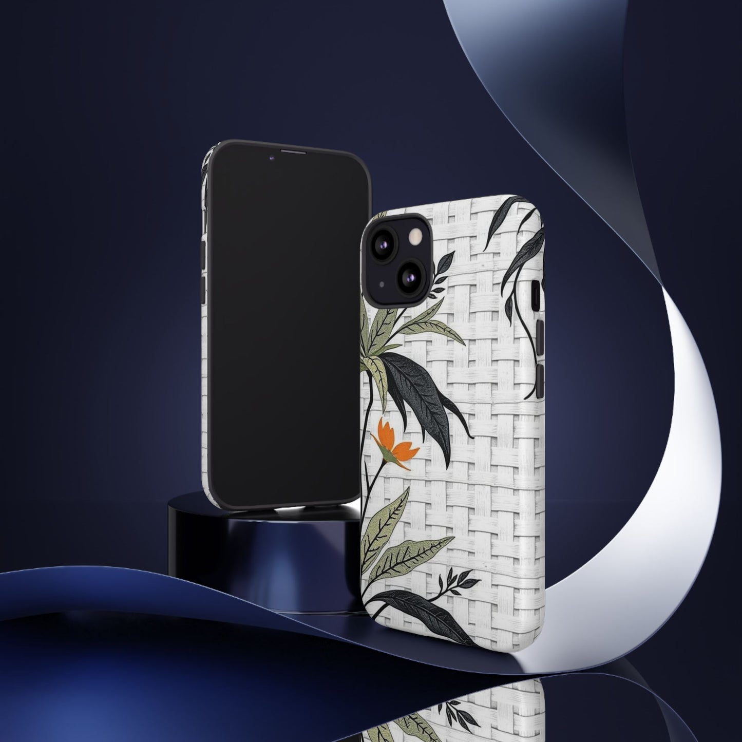 Floral Woven Tough Phone Case — Protective Botanical iPhone Cover