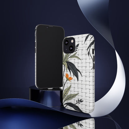 Floral Woven Tough Phone Case — Protective Botanical iPhone Cover