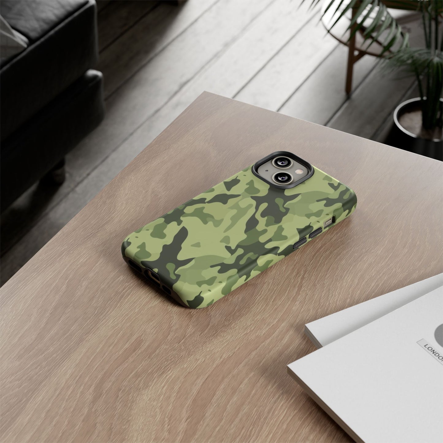 Camo Tough Phone Case — Military Green Protective iPhone Cover