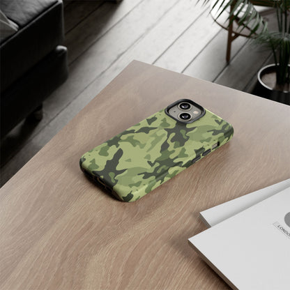 Camo Tough Phone Case — Military Green Protective iPhone Cover