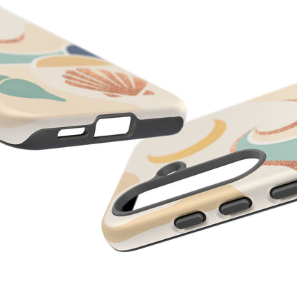 Sea Breeze Tough Phone Case — Retro Waves & Shells Design