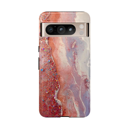 Marbled Rose Gold Galaxy Phone Case — Protective Tough Case