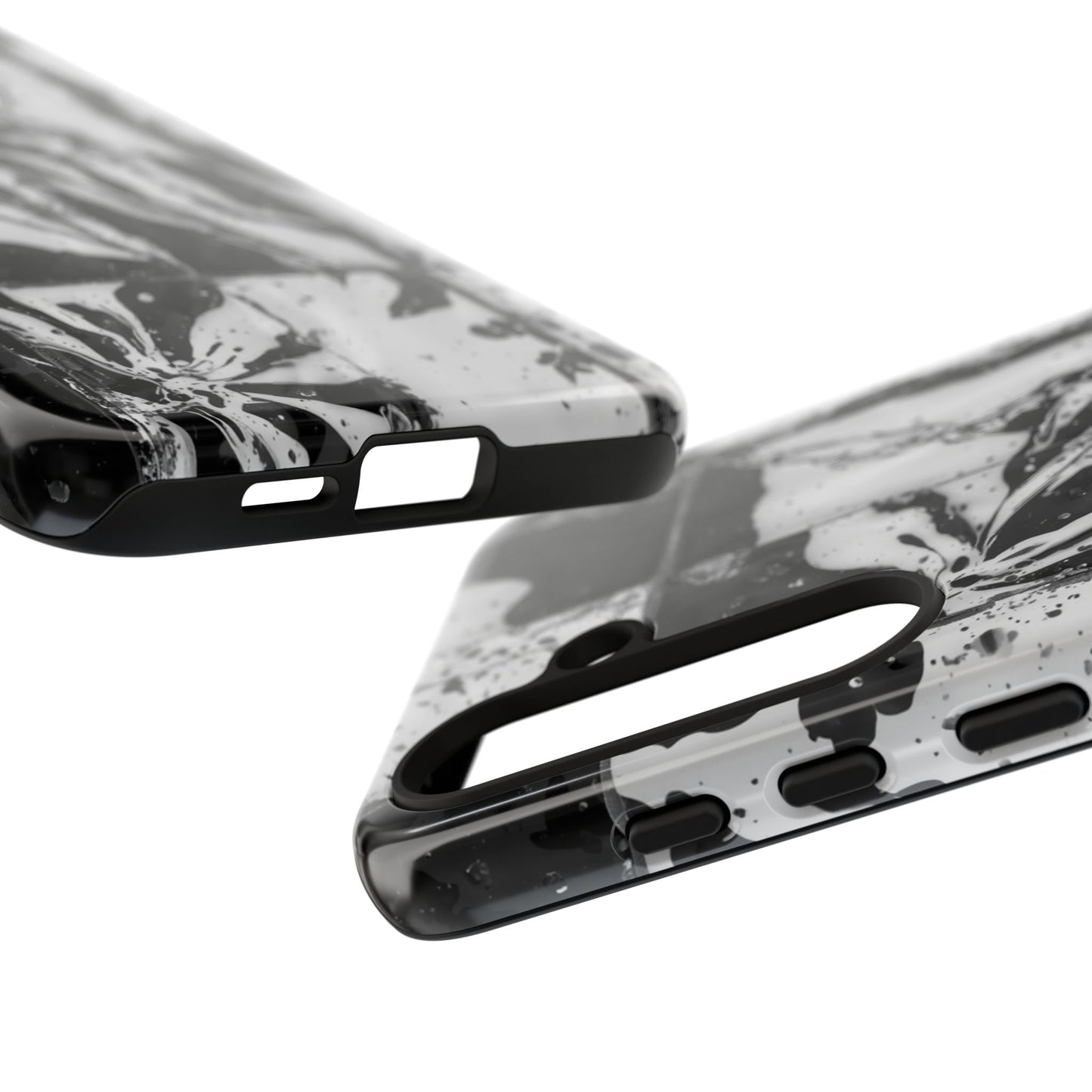 Monochrome Tile Floral Tough Phone Case