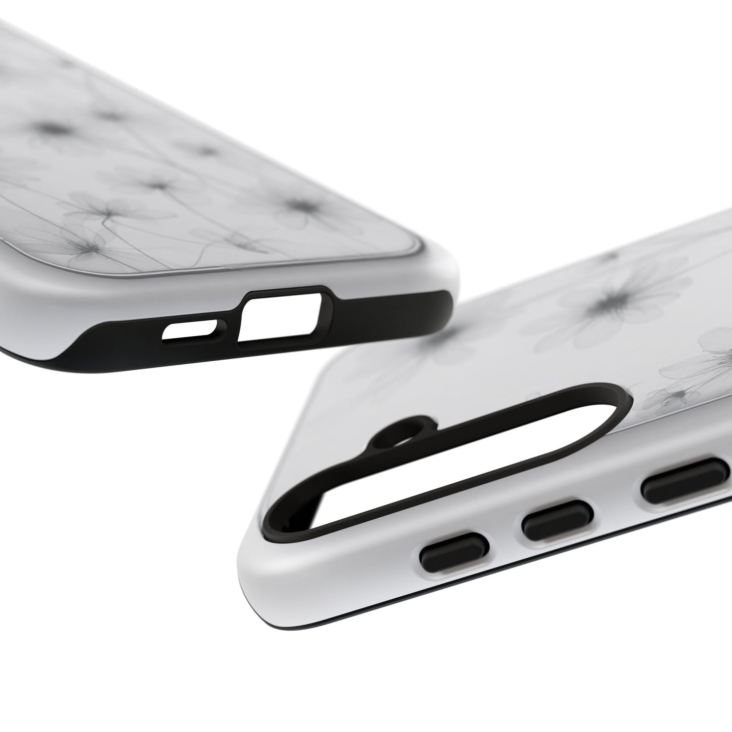 Tough Case — Black & White Floral Tough Phone Case