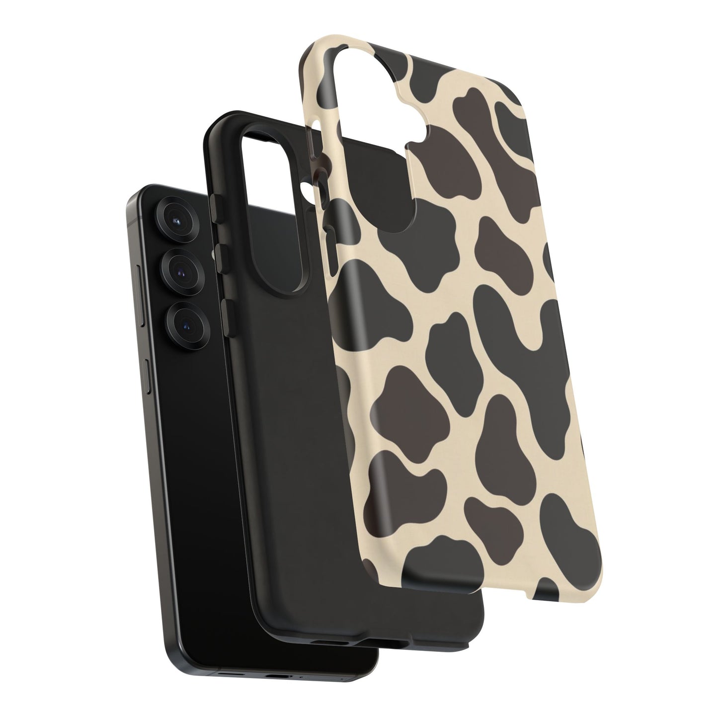 Cow Print Phone Case — Black & Cream Protective  Case