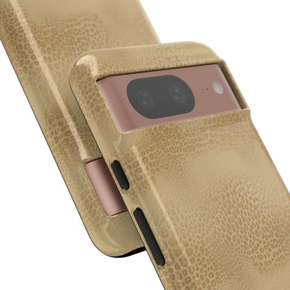 Tan Distressed Leather Texture Phone Case — Rugged Protective iPhone Cover