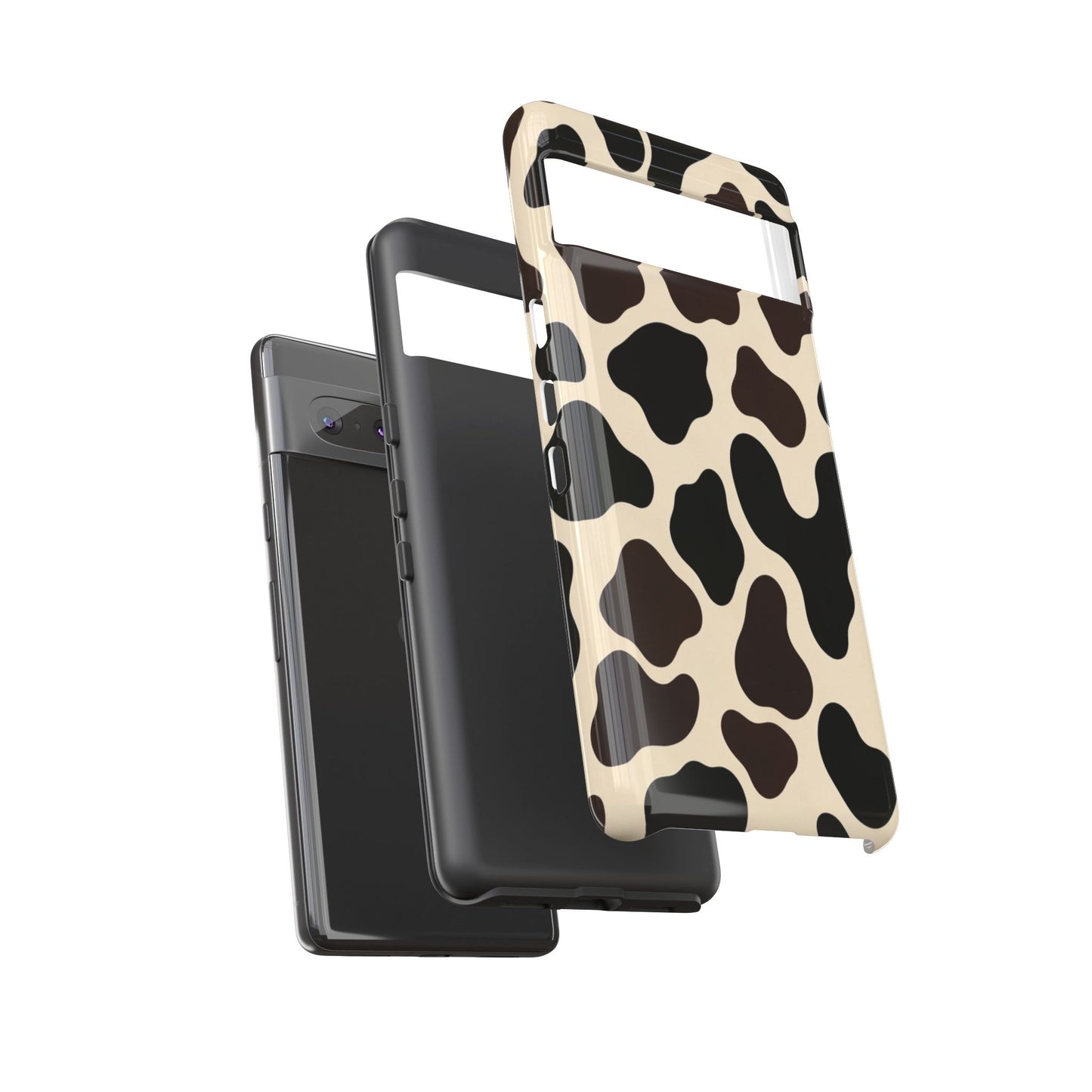 Cow Print Phone Case — Black & Cream Protective  Case