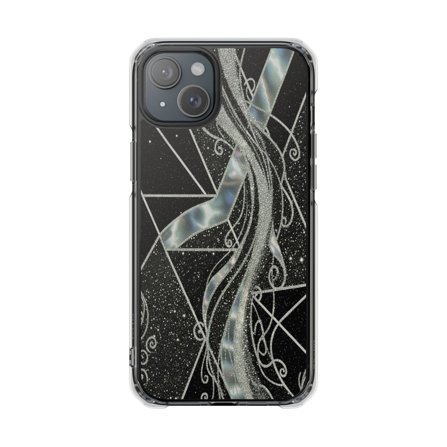 Clear Magnetic Impact Phone Case — Iridescent Geometric Design