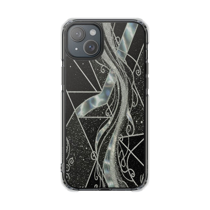 Clear Magnetic Impact Phone Case — Iridescent Geometric Design