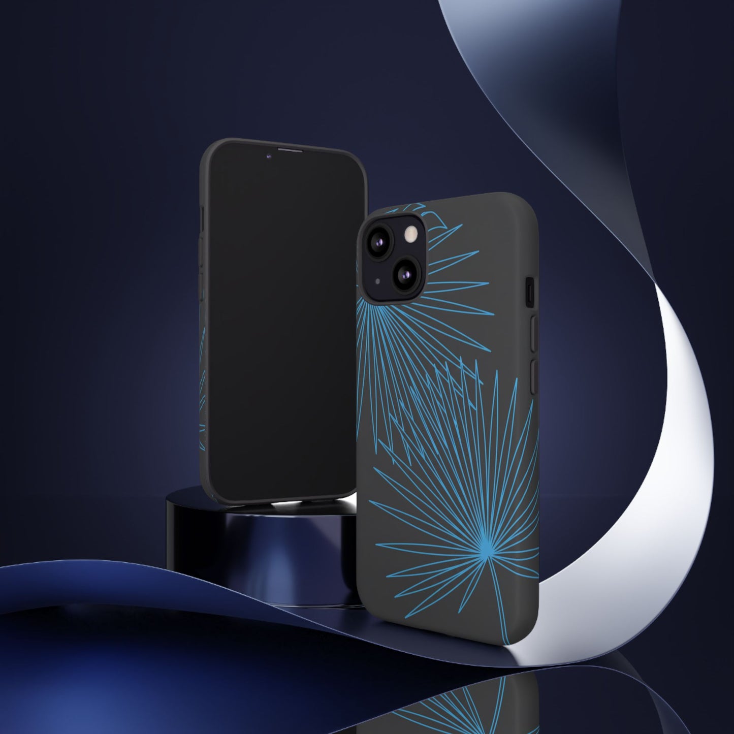 Blue Dandelion Burst Tough Phone Case — Protective Floral iPhone Cover