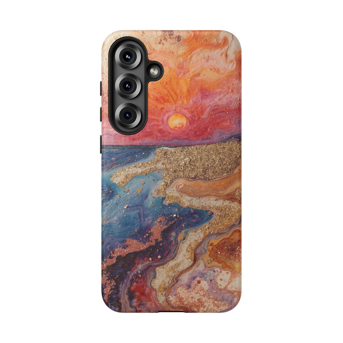 Sunset Coast Phone Case — Colorful Abstract Beach Art Tough Case