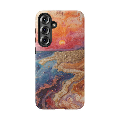 Sunset Coast Phone Case — Colorful Abstract Beach Art Tough Case