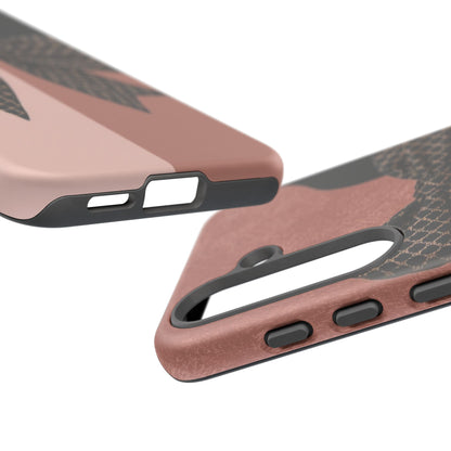 Bow Stripe Tough Phone Case – Pink Mauve Protective Cover