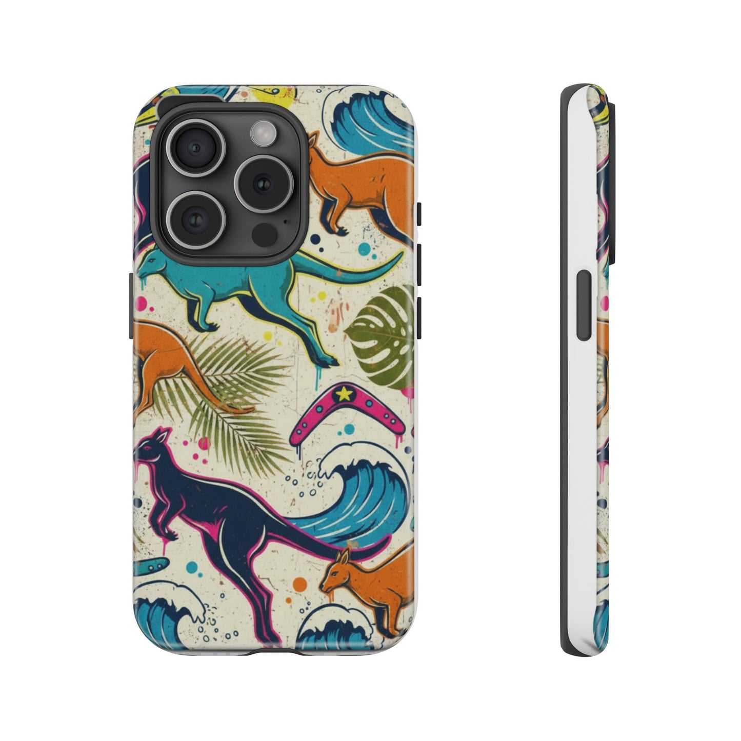 Tough Cases — Colorful Surfing Kangaroo Phone Case