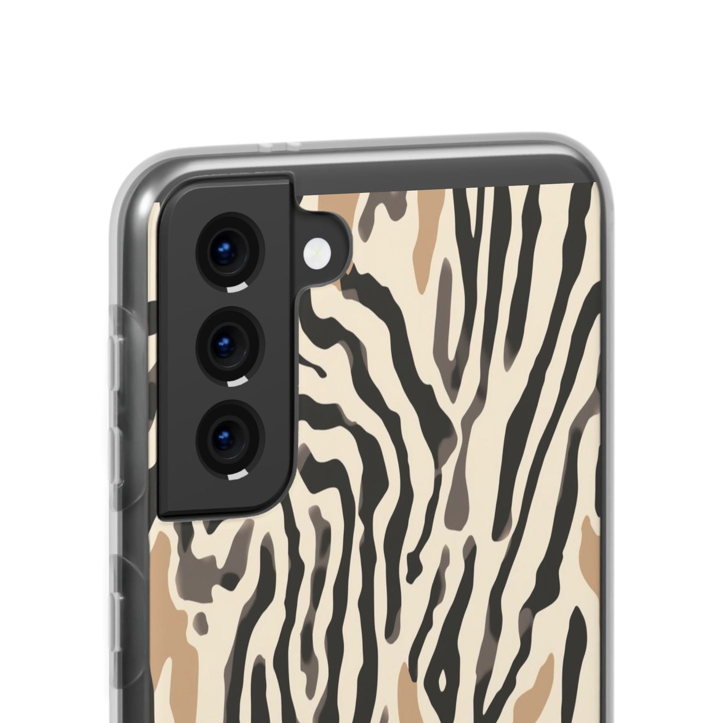 Zebra Stripe Phone Case – Neutral Animal Print Flexi Case