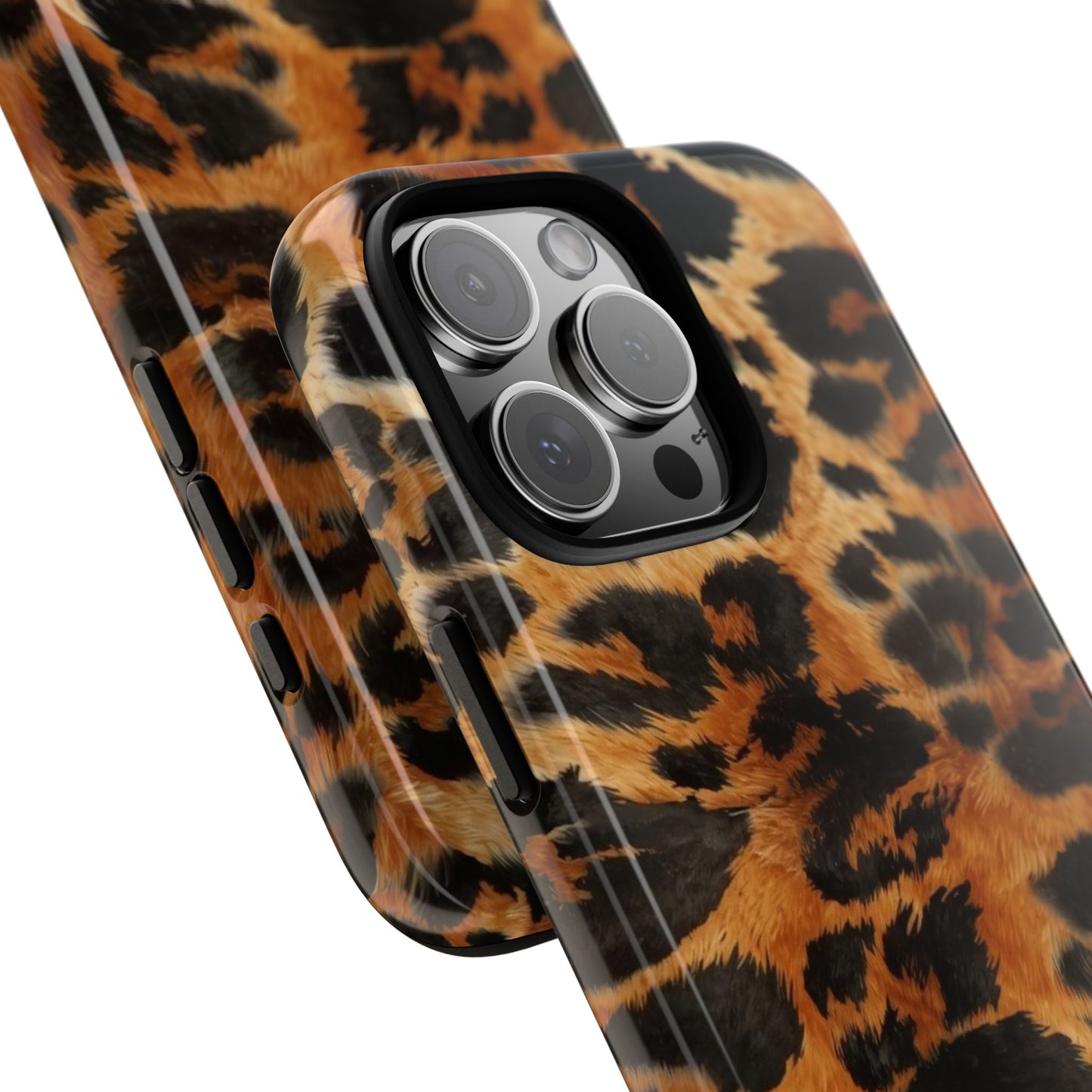 Leopard Print Tough Phone Case – Rugged Protective iPhone Cover