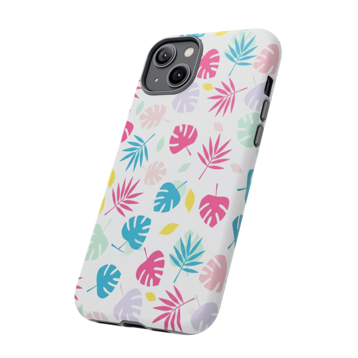 Tropical Leaf Phone Case — Colorful Pastel Monstera & Palm iPhone Case