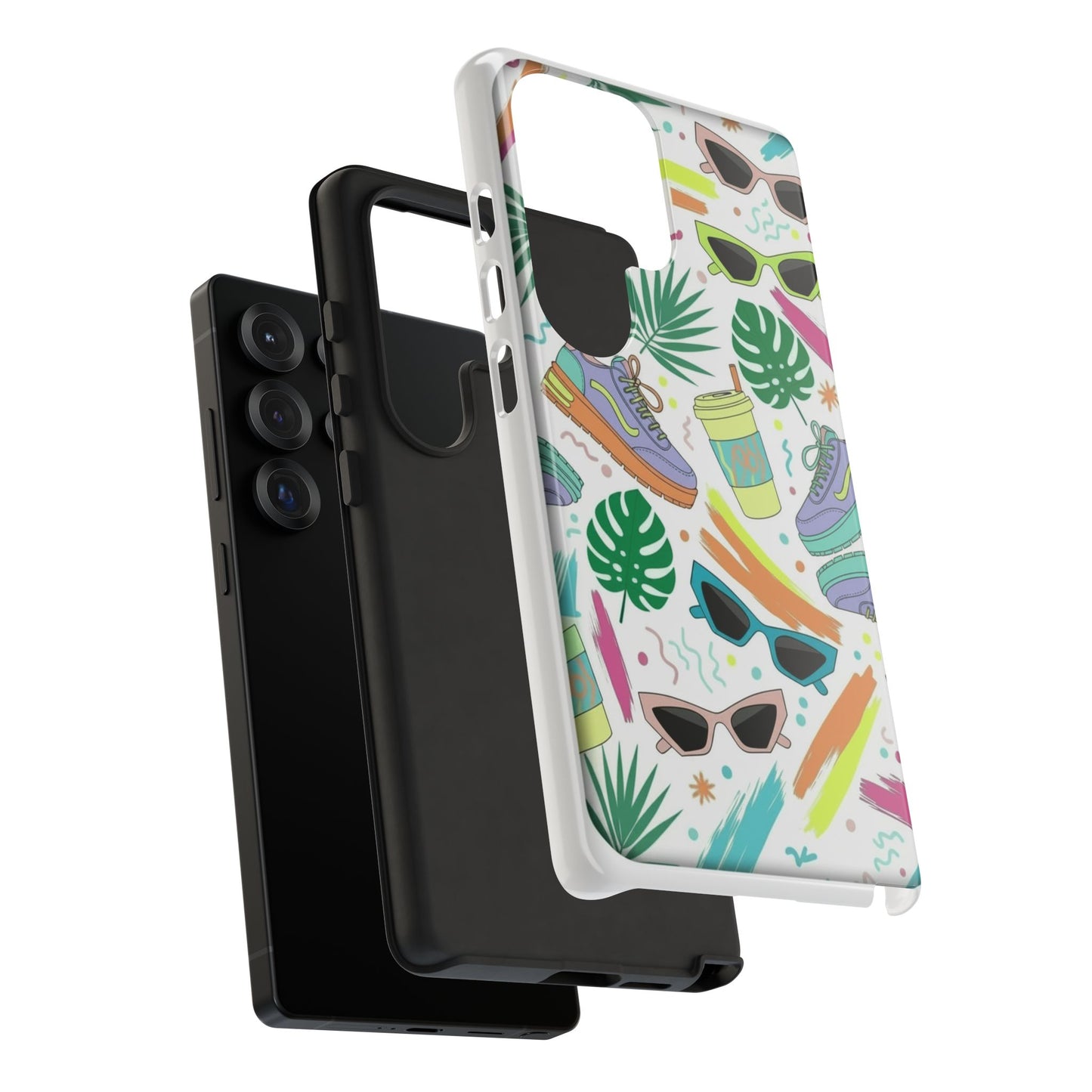 Tough Cases — Colorful Retro Sneakers & Sunglasses Phone Case
