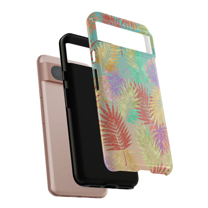 Tropical Palm Leaf Tough Phone Case – Colorful Pastel Botanical Protection