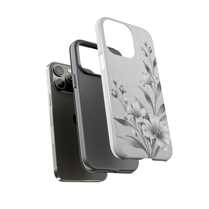 Floral Monochrome Phone Case — Elegant Black & White Lily Design