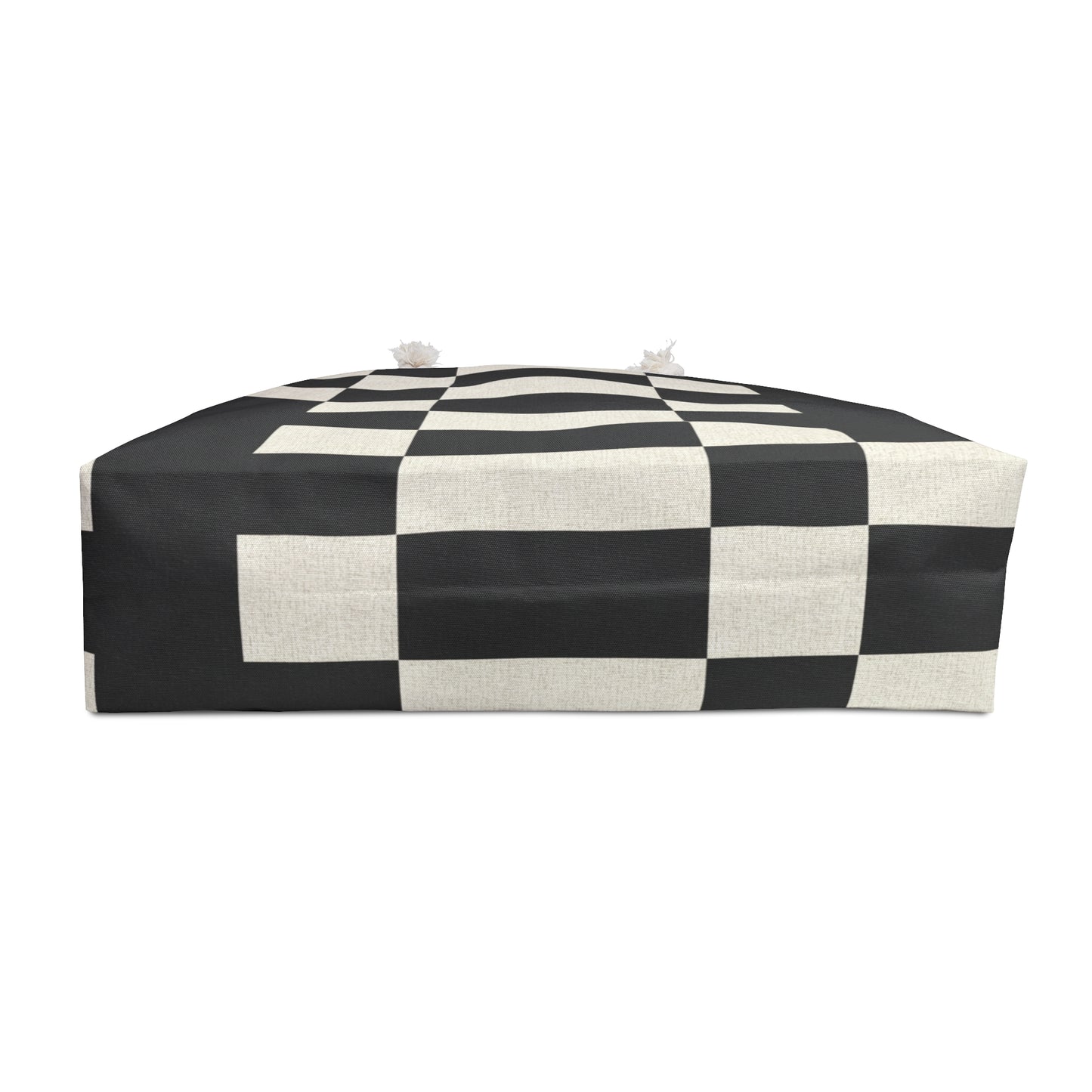 Monochrome Checkerboard Weekender Bag — Black & Ivory Travel Tote