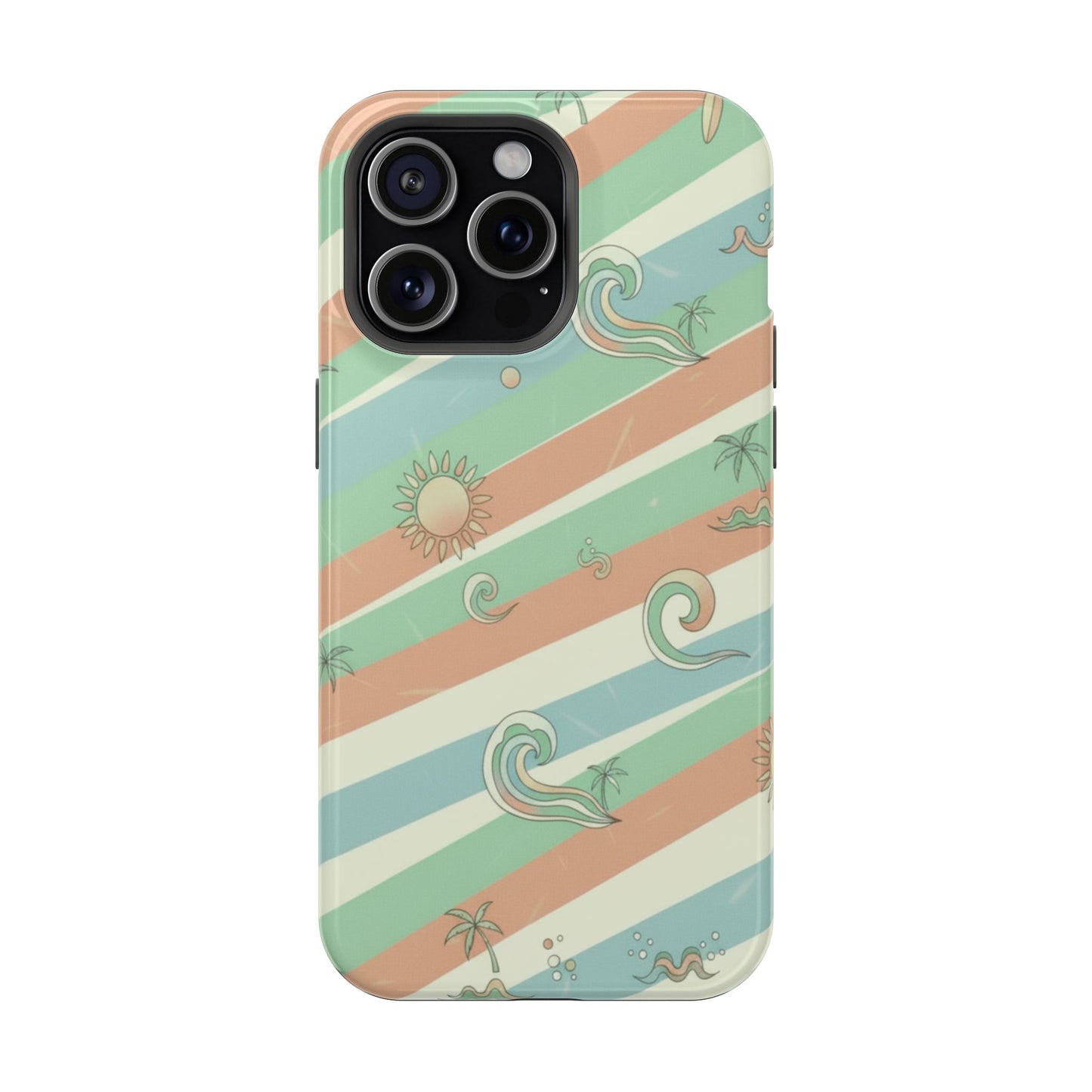 Magnetic Impact-Resistant Phone Case — Retro Surf Stripes