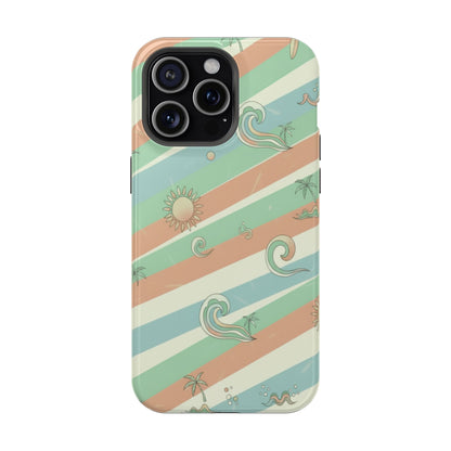 Magnetic Impact-Resistant Phone Case — Retro Surf Stripes