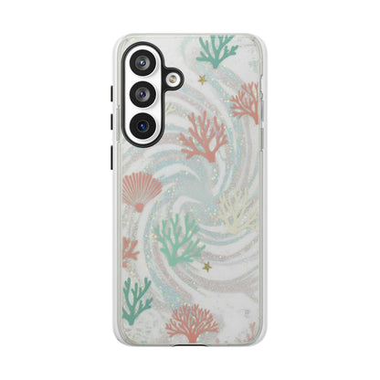Seafoam Coral Tough Phone Case - Pastel Ocean Wave Design