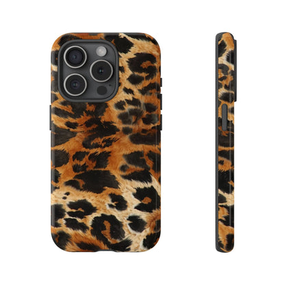 Leopard Print Tough Phone Case – Rugged Protective iPhone Cover