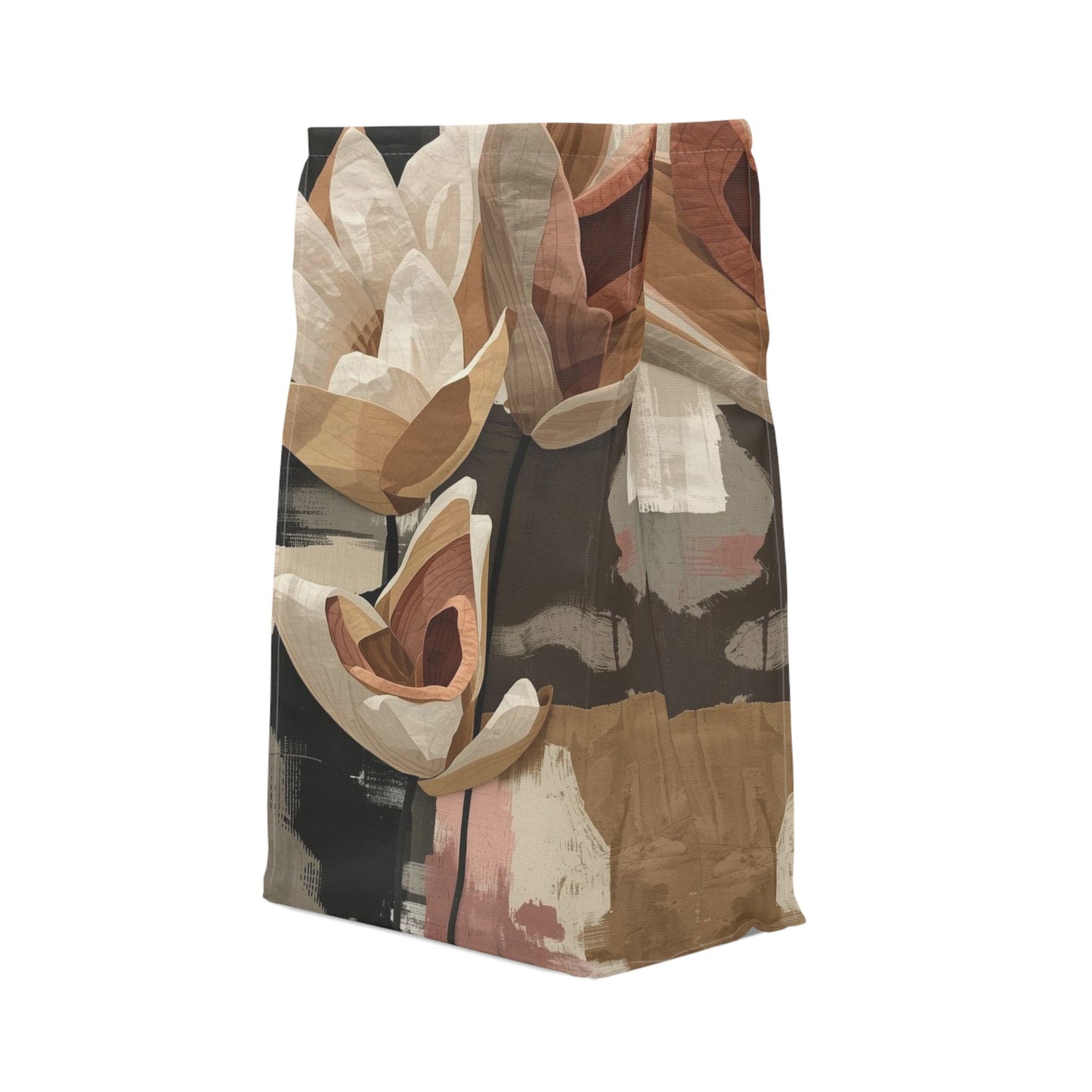 Floral Abstract Polyester Lunch Bag, Eco-Friendly, Beach Day Essentials, Picnic, Back to School, Vibrant Summer Vibe
