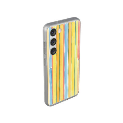Watercolor Stripe Phone Case — Bright Pastel Vertical Stripes Protective Flexi Case