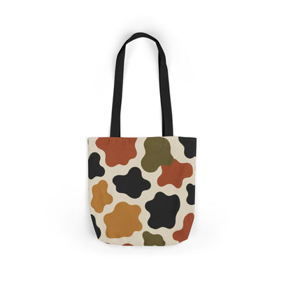 Abstract Earth-Tone Pattern Canvas Tote Bag