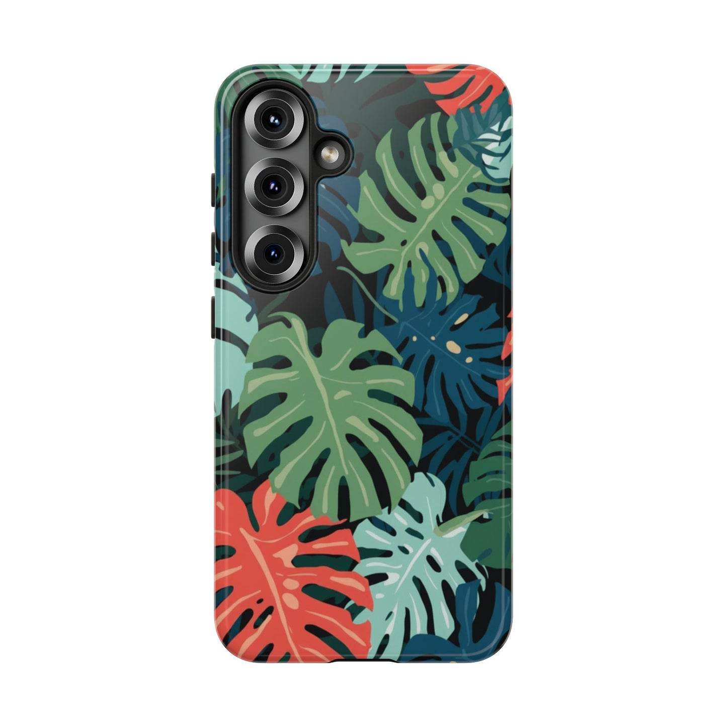 Tropical Monstera Phone Case — Colorful Leaf Protective Tough Case