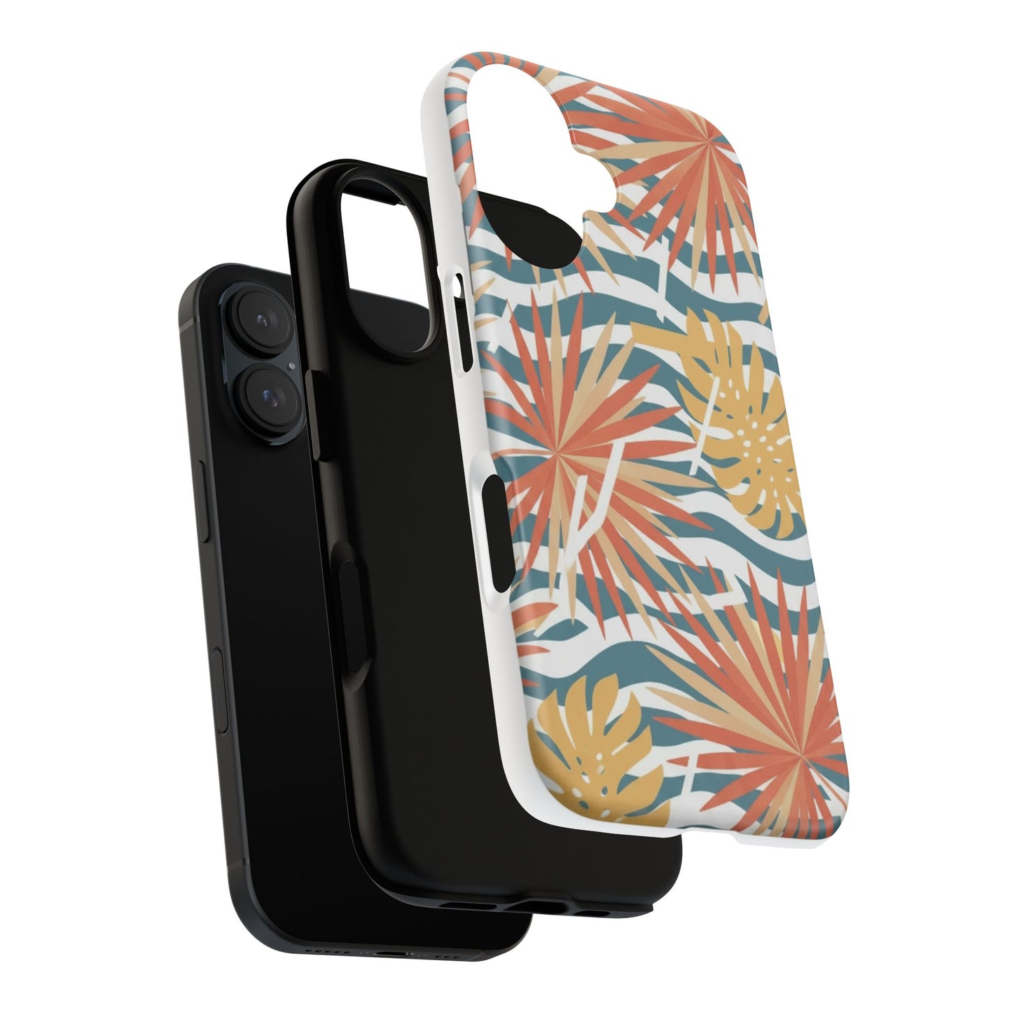 Tropical Palm Tough Phone Case – Retro Wave Floral Protective Cover