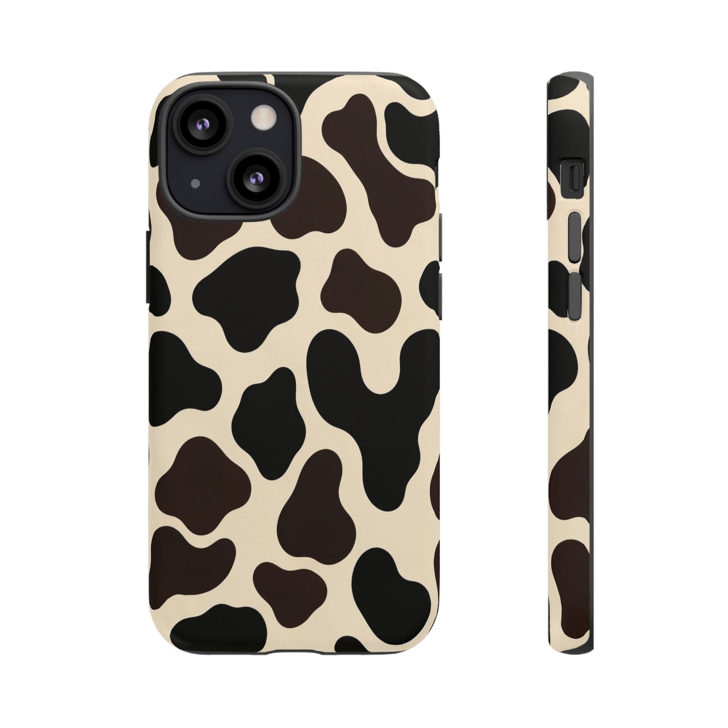 Cow Print Phone Case — Black & Cream Protective  Case