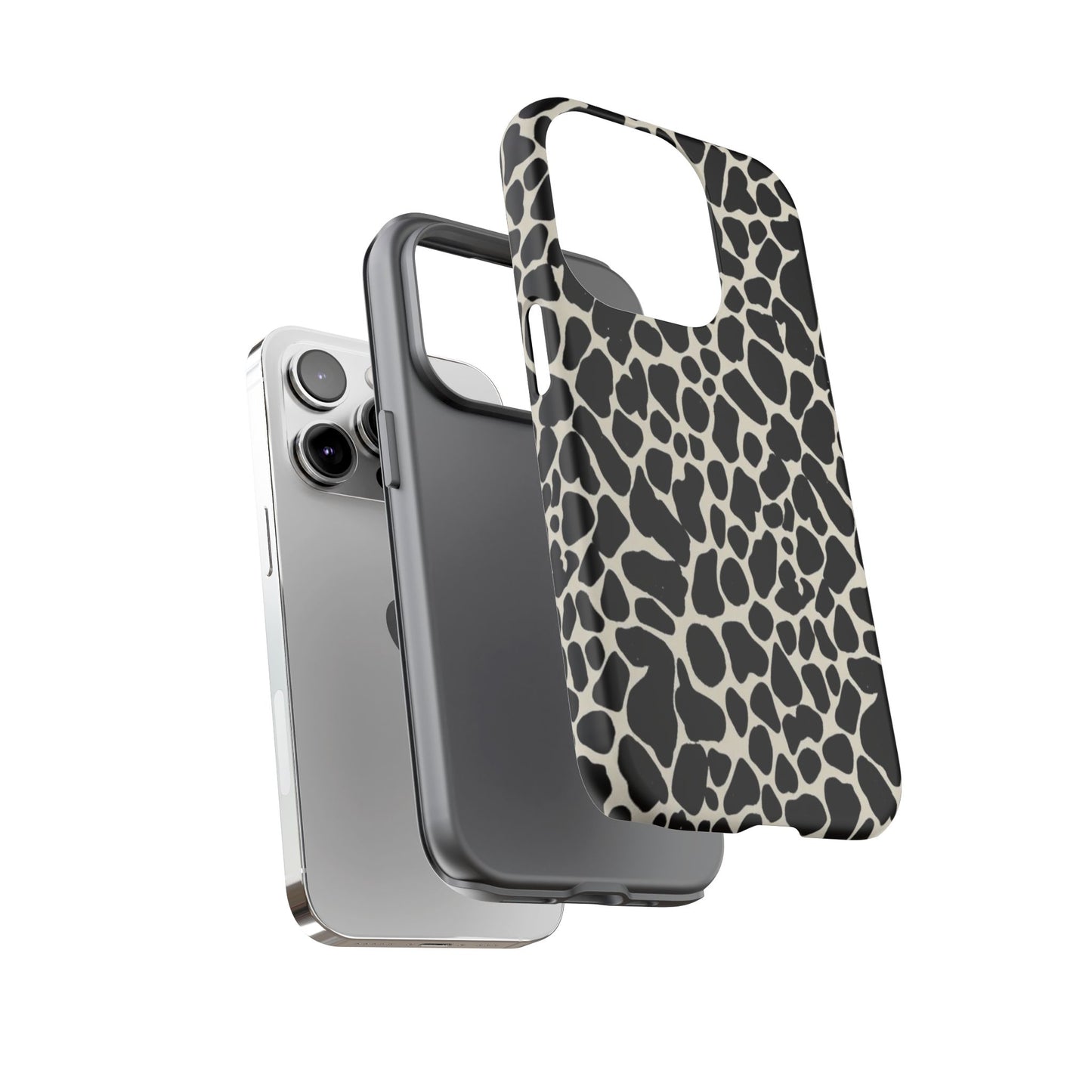 Black and White Cowhide Phone Case — Protective Tough Case