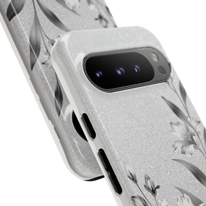 Floral Monochrome Phone Case — Elegant Black & White Lily Design