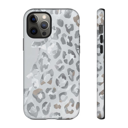 Silver Leopard Tough Phone Case