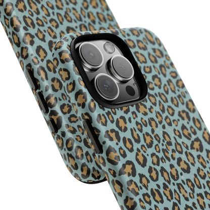 Leopard Print Tough Phone Case - Blue Cheetah Protective Cover