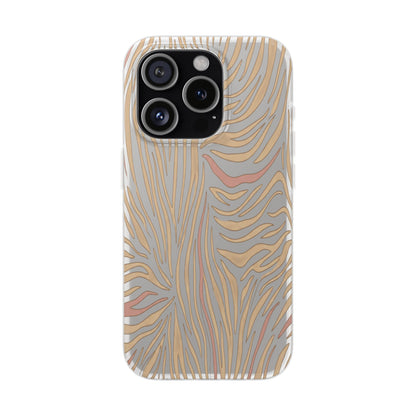 Neutral Zebra Print Flexi Case — Beige & Rose Gold Animal Pattern Phone Cover