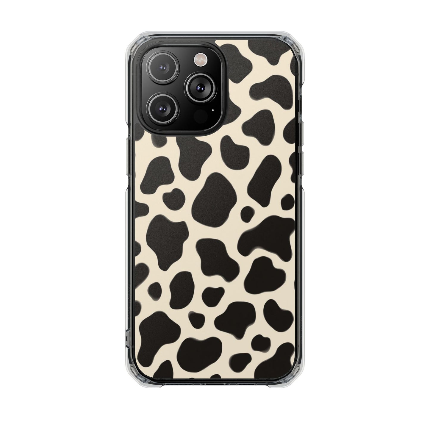 Cow Print Clear Magnetic Phone Case — Impact-Resistant Stylish Protection