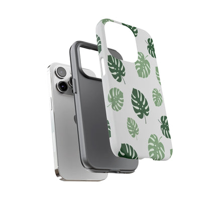 Monstera Leaf Phone Case — Tropical Green Pattern Tough Case