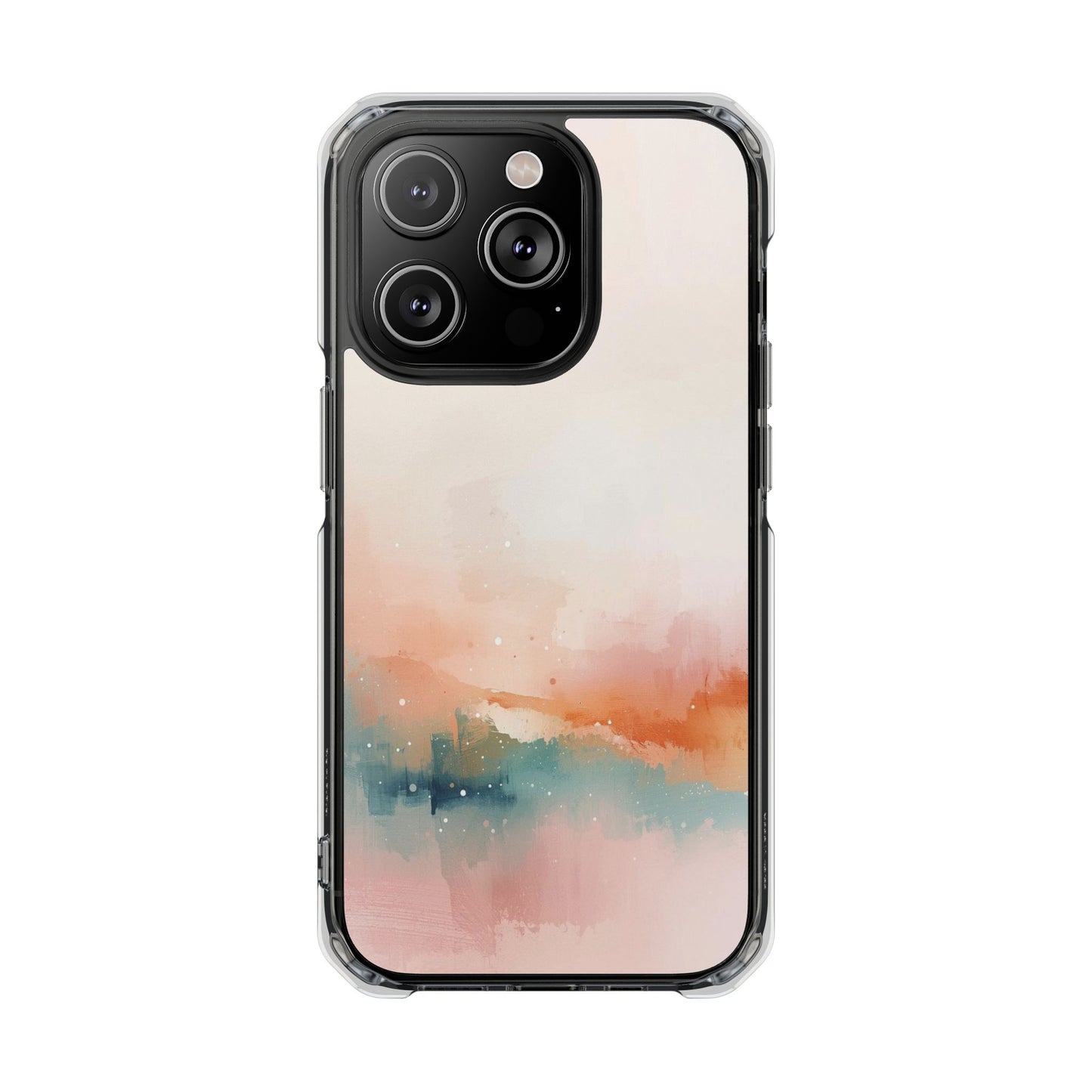 Clear Magnetic Impact Phone Case — Pastel Watercolor Sunset Design